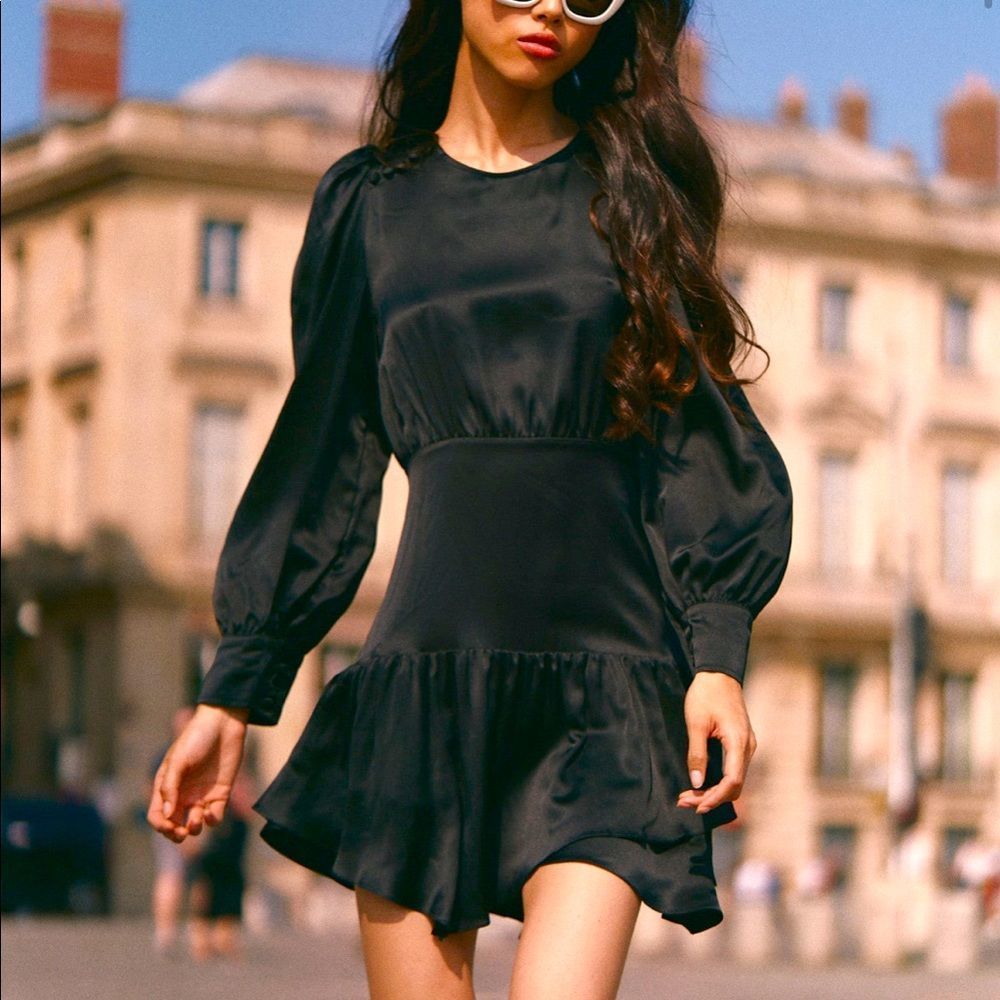 NWT LSF Teyana Silk Mini Dress Black Sz. 10